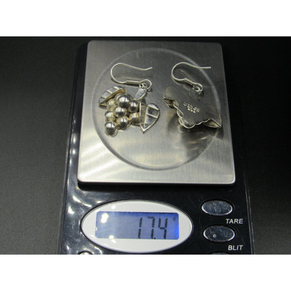 Sterling Silver Large Heavy Grape Cluster Rustic … - image 6